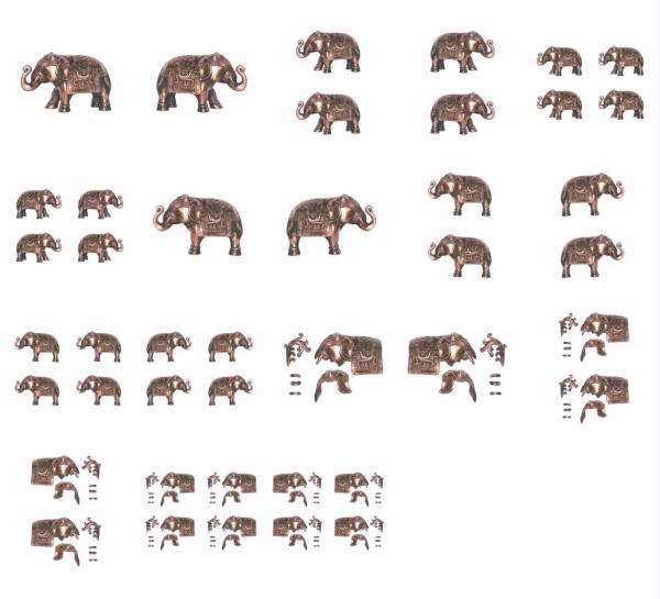 Bronze effect Elephant Decoupage - 18 x A4 Pages to DOWNLOAD