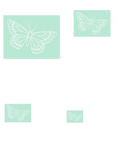 Digital White Work Butterfly <b>Green 4 Sizes - 4 x A4 Sheets Download