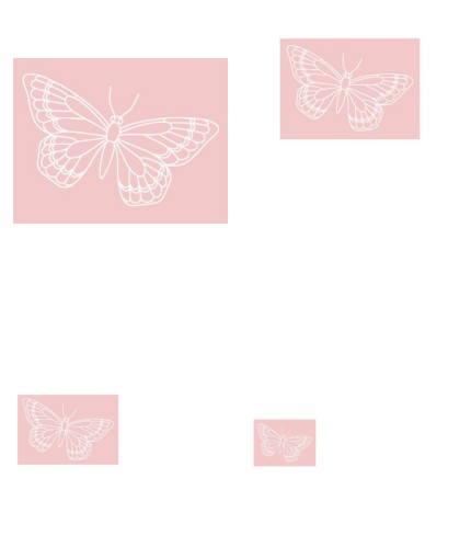 Digital White Work Butterfly <b>Pink 4 Sizes - 4 x A4 Sheets Download