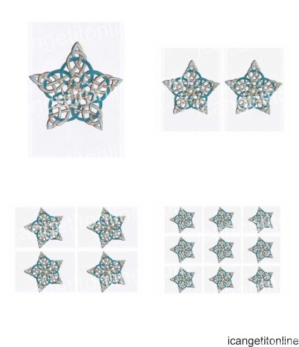 Faux Parchment Celtic Star <b>White 4 Sizes - 4 x A4 Pages