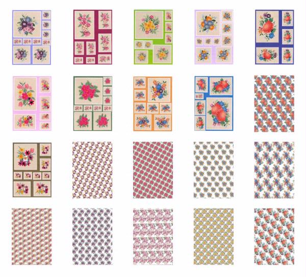 Dot's Heirlooms Bold Bloom Extras - 20 x A4 Pages to DOWNLOAD