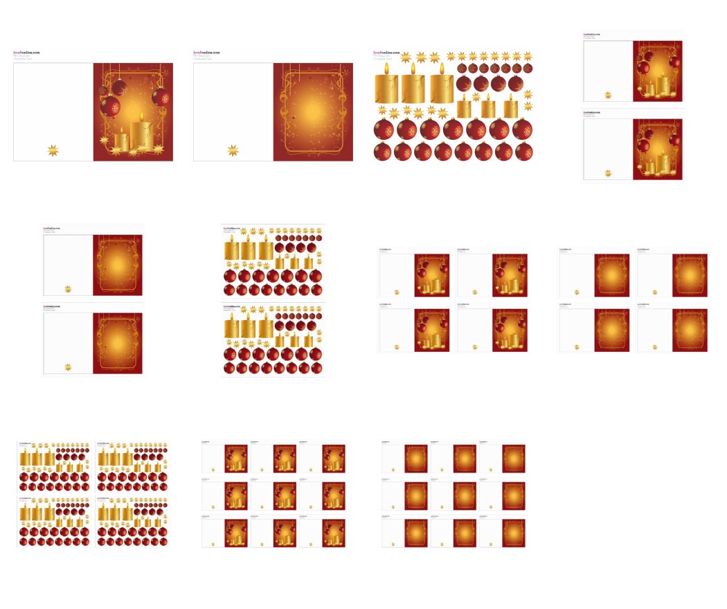 Festive Card Set - Candles 11 Pages to Download