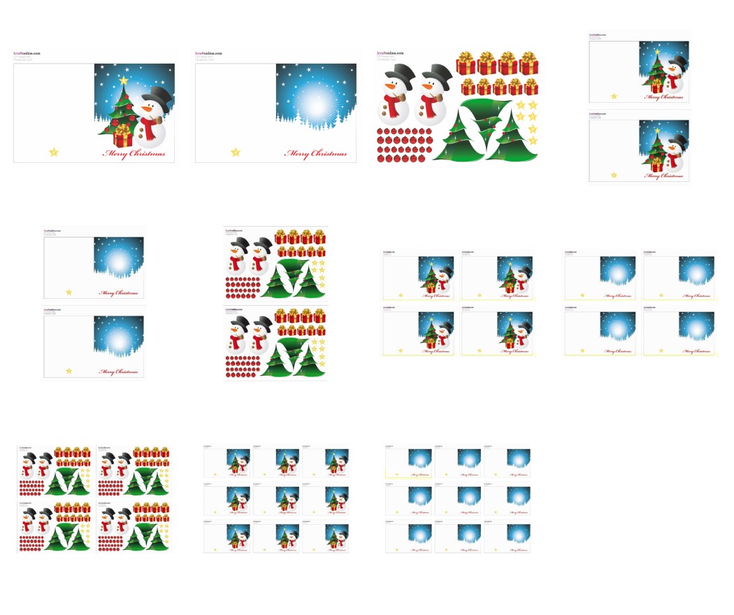 Festive Card Set - Snowmen 11 Pages to Download