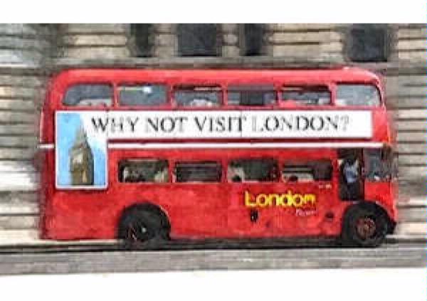 Hand Painted Effect London Double Decker Download Set - 24 Sheets