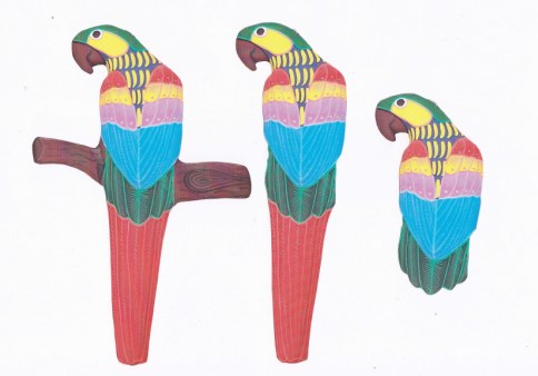 Parrots Set 03 - 9 x A4 Pages to Download