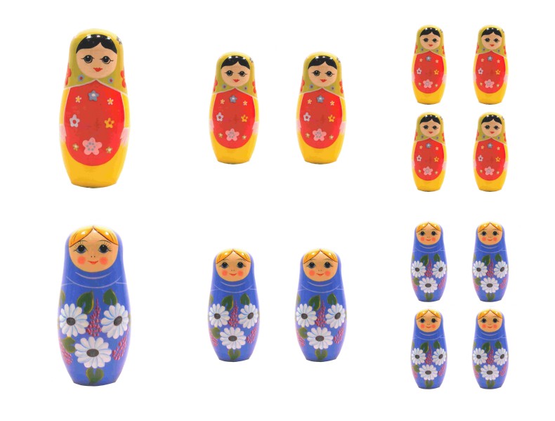 Russian Large Babushka Dolls - 6 x A4 Pages to DOWNLOAD