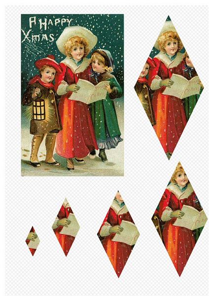 Carol Singers 02 A5 Diamond Stackers - 1 x A4 Page to DOWNLOAD