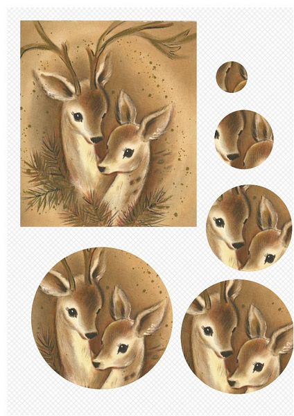 Deer A5 Round Stackers - 1 x A4 Page to DOWNLOAD