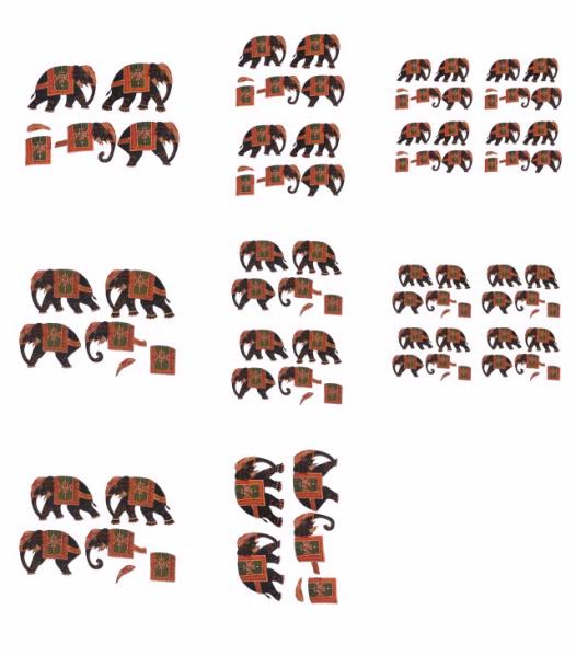 Batik Elephant Decoupage Set 02 - 8 Pages to DOWNLOAD