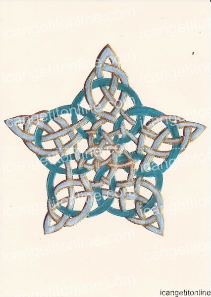 Faux Parchment Celtic Star <b>Pastel Pink 4 Sizes - 4 x A4 Pages