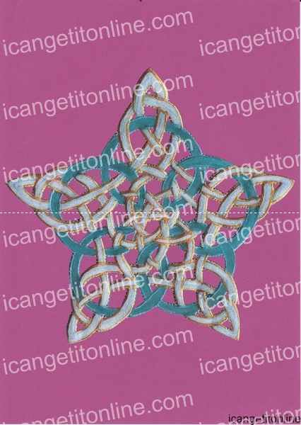 Faux Parchment Celtic Star <b>Purple 4 Sizes - 4 x A4 Pages