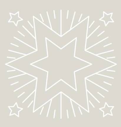 Digital White Work Christmas Star <b>Grey 4 Sizes - 4 x A4 Sheets Download