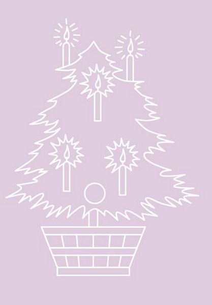 Digital White Work Christmas Tree <b>Purple 4 Sizes - 4 x A4 Sheets Download