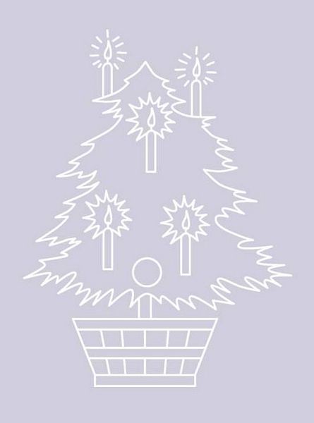 Digital White Work Christmas Tree <b>Violet 4 Sizes - 4 x A4 Sheets Download