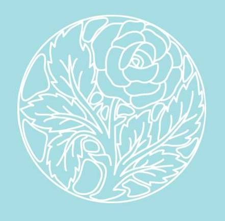 Digital White Work Circular Rose <b>Mid Blue 4 Sizes - 4 x A4 Sheets Download