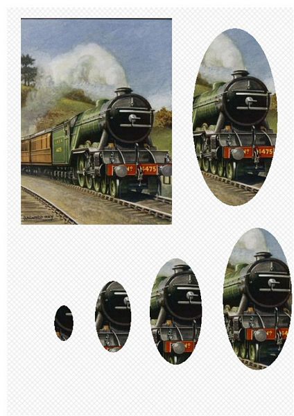 Flying Scotsman Oval Stackers - 1 x A4 Page to DOWNLOAD