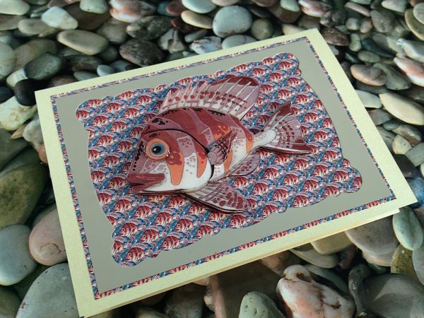 Mosaic Fish Project Card 12 Download Set - 5 x A4 Pages