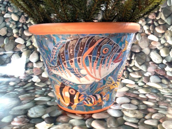 Mosaic Fish Plant Pot Project - Click DOWNLOAD below and enter FREE@FREE.com