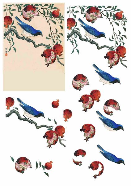 Oriental Flight Set 01 Decoupage - 1 x A4 Page to DOWNLOAD