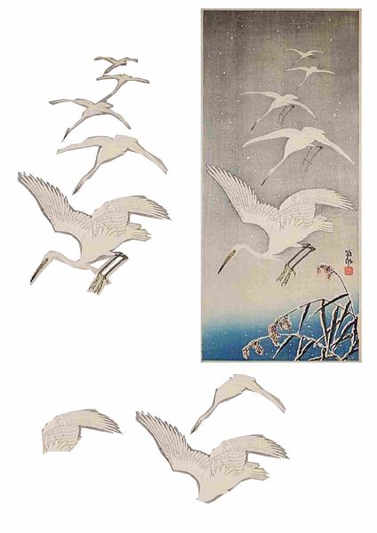 Oriental Flight Set 07 Decoupage - 1 x A4 Page to DOWNLOAD