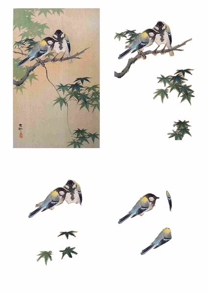 Oriental Flight Set 13 Decoupage - 1 x A4 Page to DOWNLOAD