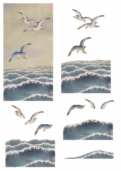 Oriental Flight Set 15 Decoupage - 1 x A4 Page to DOWNLOAD