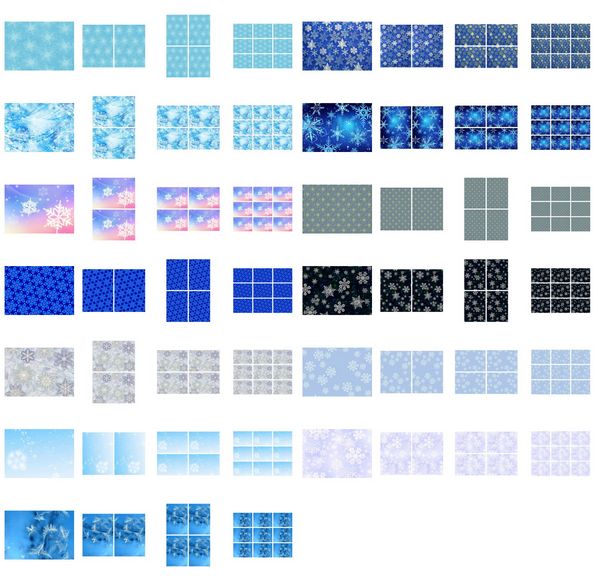 Snowflake Background 13 SETS - 52 x A4 Pages to Download