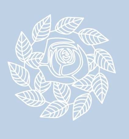 Digital White Work Rose & Leaf Swirl <b>Blue 4 Sizes - 4 x A4 Sheets Download