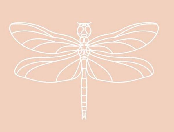 Digital White Work Dragonfly <b>Beige 4 Sizes - 4 x A4 Sheets Download