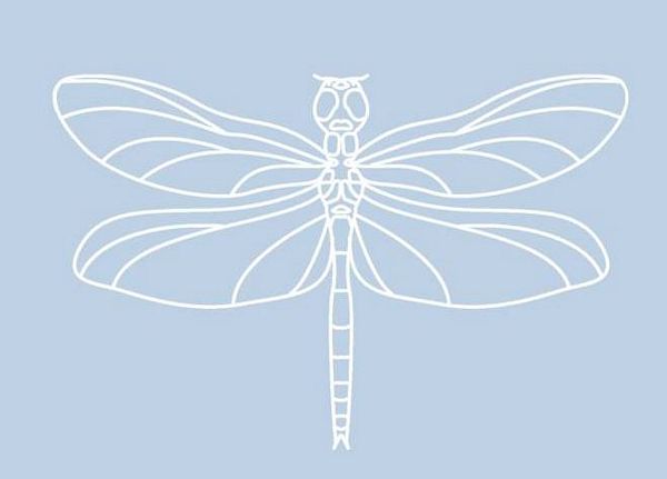 Digital White Work Dragonfly <b>Blue 4 Sizes - 4 x A4 Sheets Download