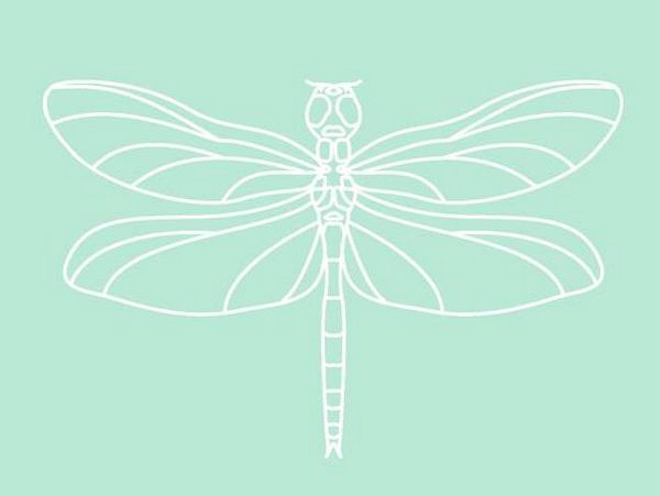 Digital White Work Dragonfly <b>Green 4 Sizes - 4 x A4 Sheets Download