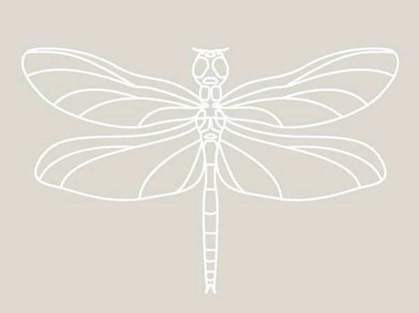 Digital White Work Dragonfly <b>Grey 4 Sizes - 4 x A4 Sheets Download