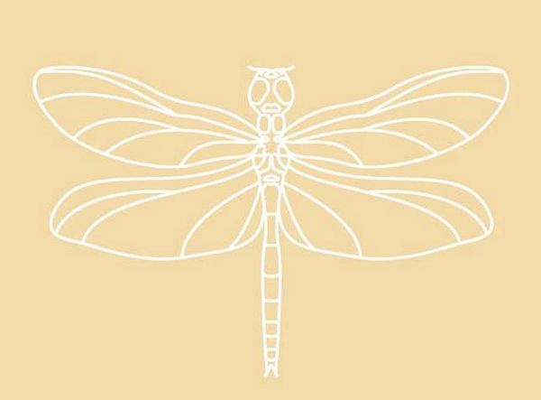 Digital White Work Dragonfly <b>Peach 4 Sizes - 4 x A4 Sheets Download