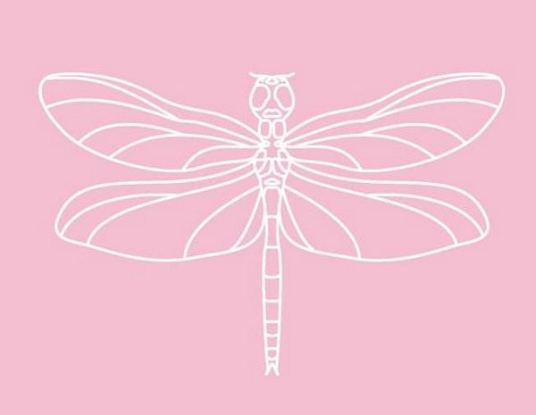 Digital White Work Dragonfly <b>Red 4 Sizes - 4 x A4 Sheets Download