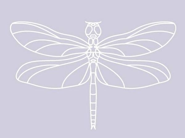 Digital White Work Dragonfly <b>Violet 4 Sizes - 4 x A4 Sheets Download