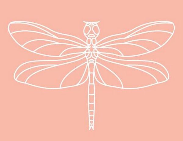 Digital White Work Dragonfly <b>Warm Red 4 Sizes - 4 x A4 Sheets Download