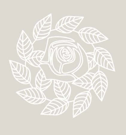 Digital White Work Rose & Leaf Swirl <b>Grey 4 Sizes - 4 x A4 Sheets Downlo