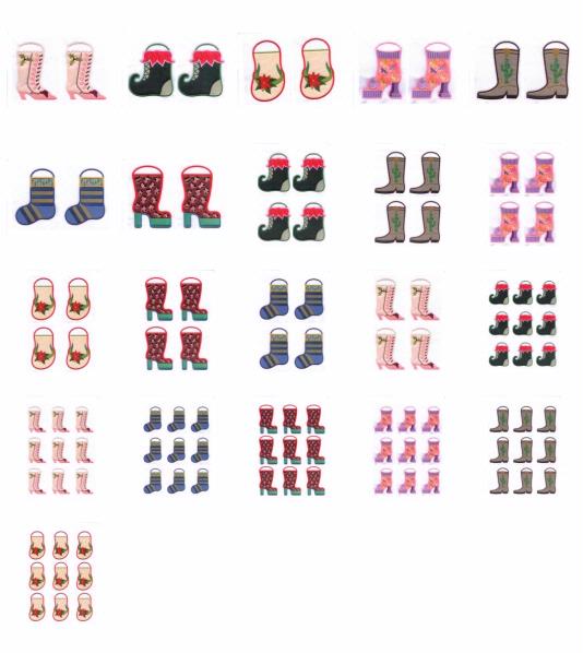 Christmas Boots Set - 21 Pages to Download