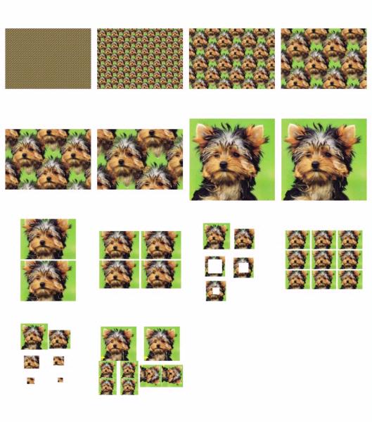 Hand Painted Effect Yorkshire Terrier Puppy Set - 14 Pages