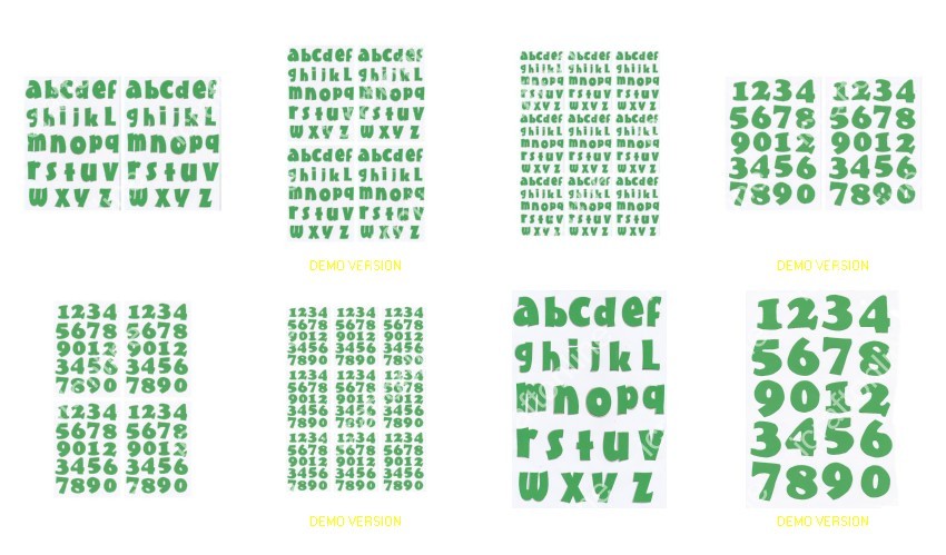 Bright Green Letters/Numbers - 8 x A4 Pages DOWNLOAD