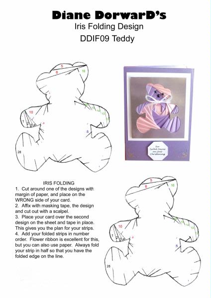 Diane Dorward Teddy Iris Folding Template