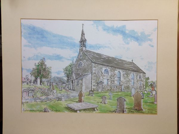 Frank Watson - Auchtermuchty Village Kirk Hand Finished A3 Print